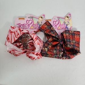 Jojo Siwa Holiday Christmas Winter Large Bow Hair Accessory Lot of 2